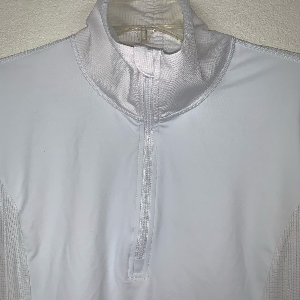 Fabletics Partial Zip Pullover Top Jacket White M… - image 3